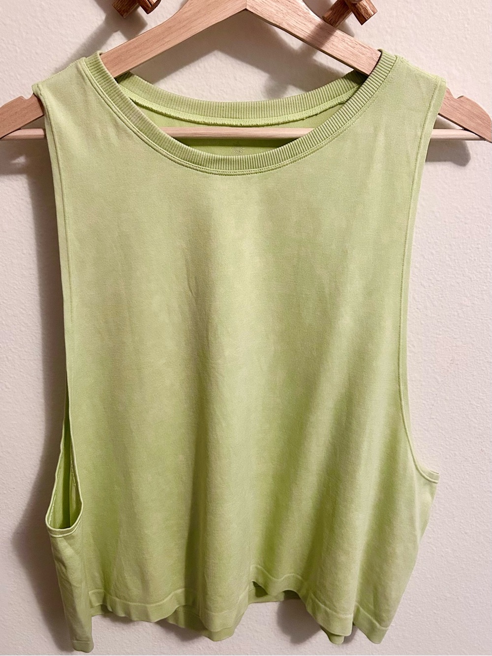 Aerie Cropped Muscle Tank in Faded Lime Green size L